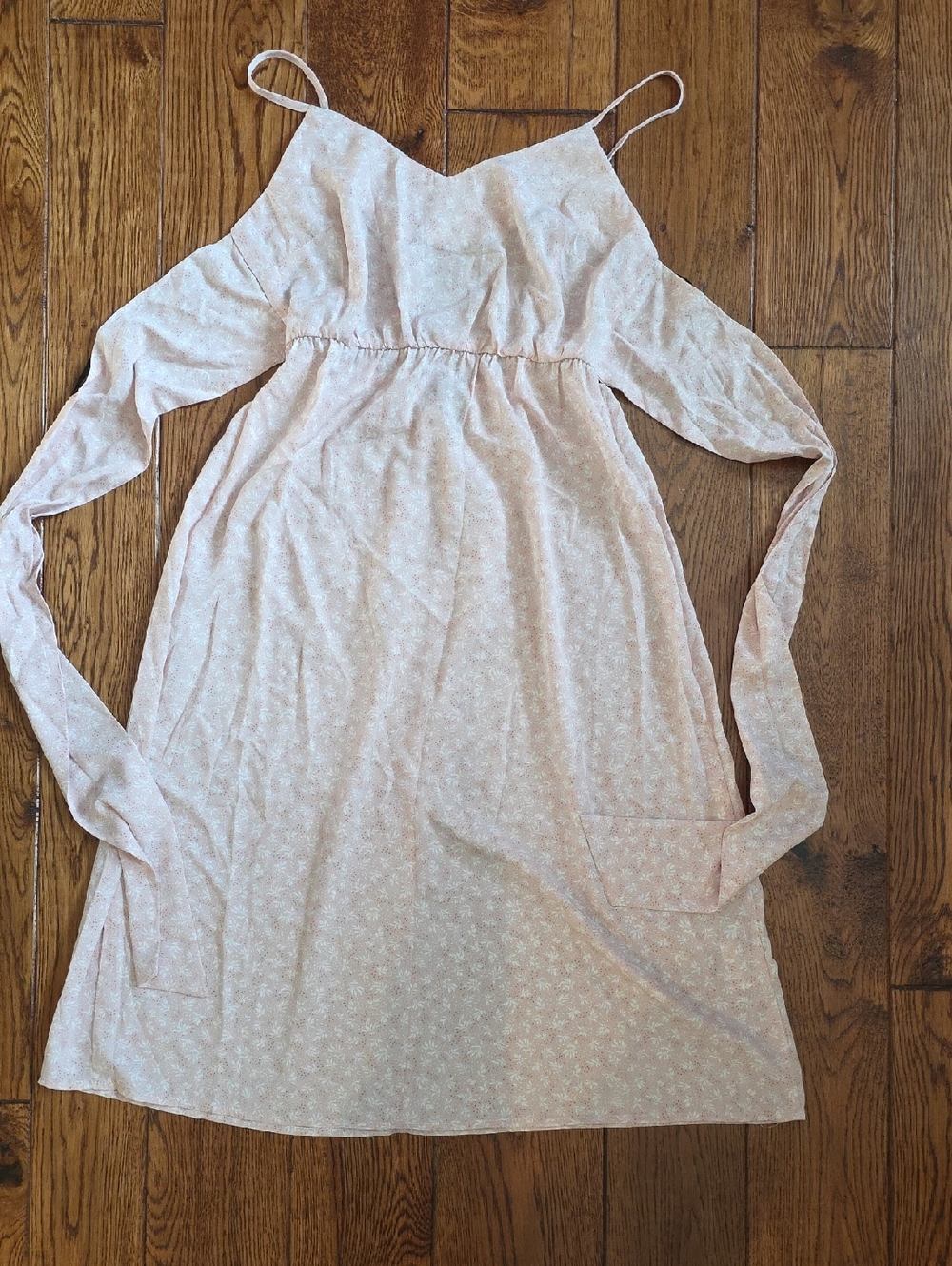 Forever 21 Light Pink Floral Cold-Shoulder Dress